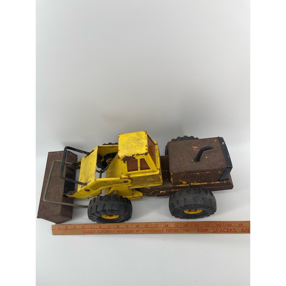 1967 Vintage Tonka 20" Front End Loader Tractor USA Works Great Rust Patina Wear - Picture 5 of 14